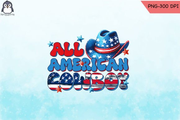 All America Cowboy Sublimation PNG