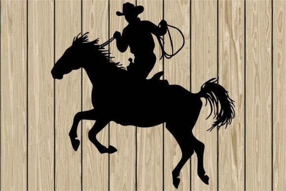 Cowboy Holding Lasso Silhouette