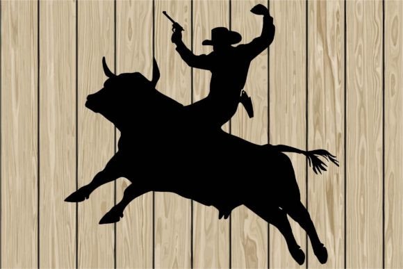 Cowboy Holding Pistol Riding Angry Bull Review