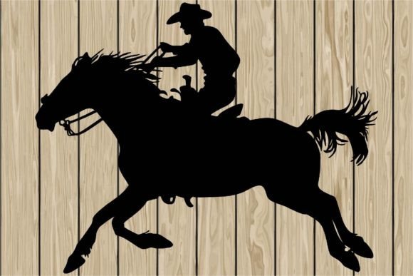 Cowboy Riding a Running Horse Silhouette Review