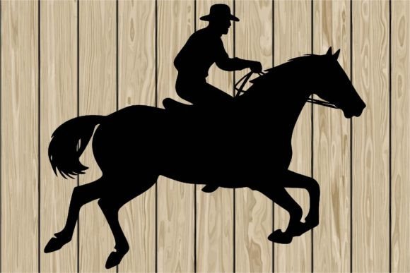 Cowboy Riding Horse Running Very Fast