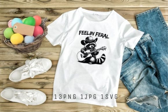 Feral Raccoon Cowboy Guitar Tee Review