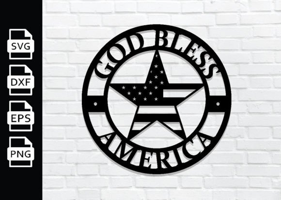 God Bless America Patriotic Metal Sign