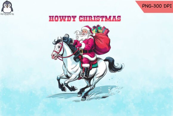 Howdy Christmas Cowboy Santa PNG